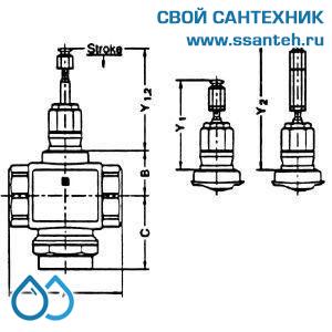 10103 Honeywell, V5011R1042 Клапан двухходовой (проходной) муфтовый, PN16, DN15, Kvs 4,0, 170 °C
