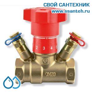 23770 HERZ 1421773 Клапан балансировочный с измерительными клапанами, DN25, 1", PN25, Kvs 5,24 м3, -20...+130°С,  Штремакс-GN